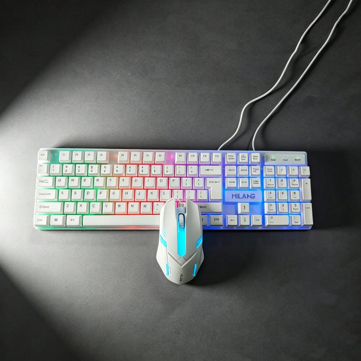 RGB Gaming Keyboard and Mouse Combo | Wired 104-Key Mechanical-Feel Keyboard | LED Backlit | Ergonomic Gaming Mouse | USB Plug & Play for PC & Laptop