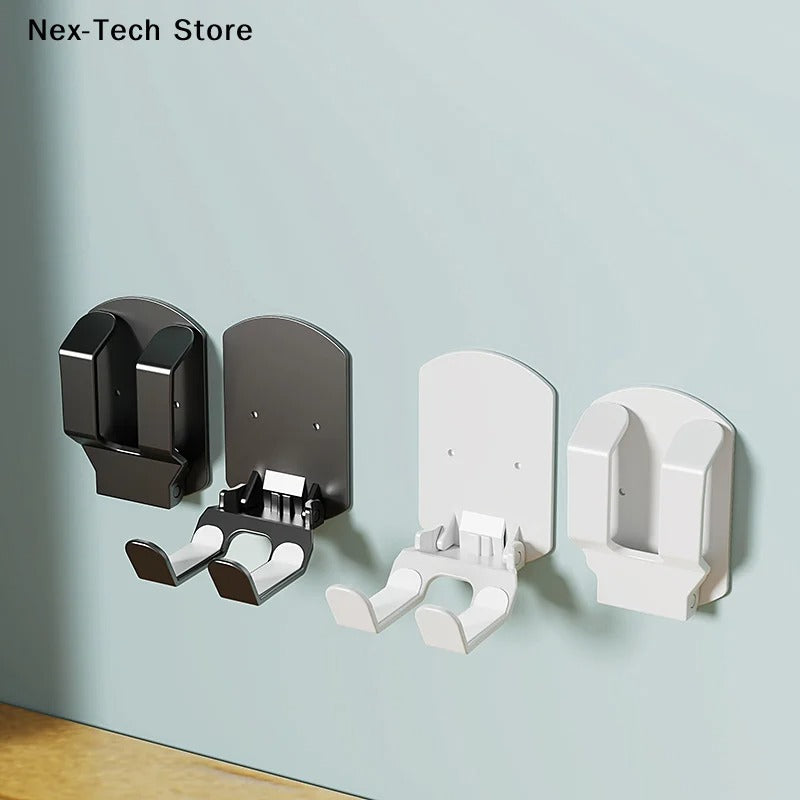 Wall Mounted Gaming Headset & Controller Bracket | No-Punch Adhesive Wall Holder for PS5/PS4/Xbox | Space-Saving Storage Rack with 3 Hooks