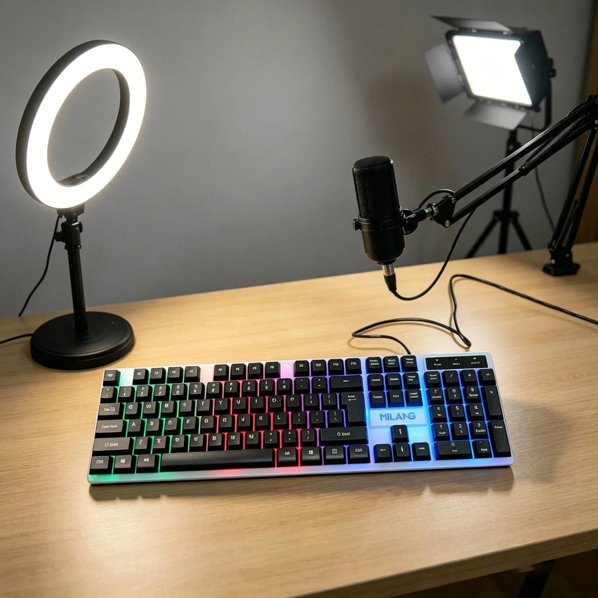 RGB Gaming Keyboard and Mouse Combo | Wired 104-Key Mechanical-Feel Keyboard | LED Backlit | Ergonomic Gaming Mouse | USB Plug & Play for PC & Laptop