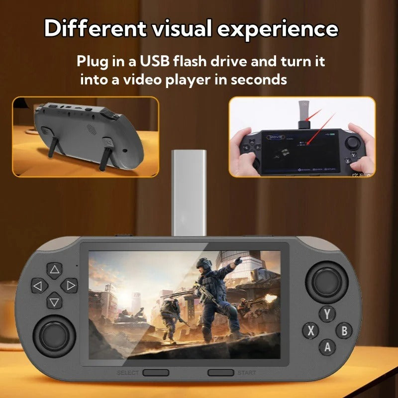 SF3000 Retro Handheld Game Console | 4.5" IPS Screen | 20,000+ Built-In Games | 64GB | Black