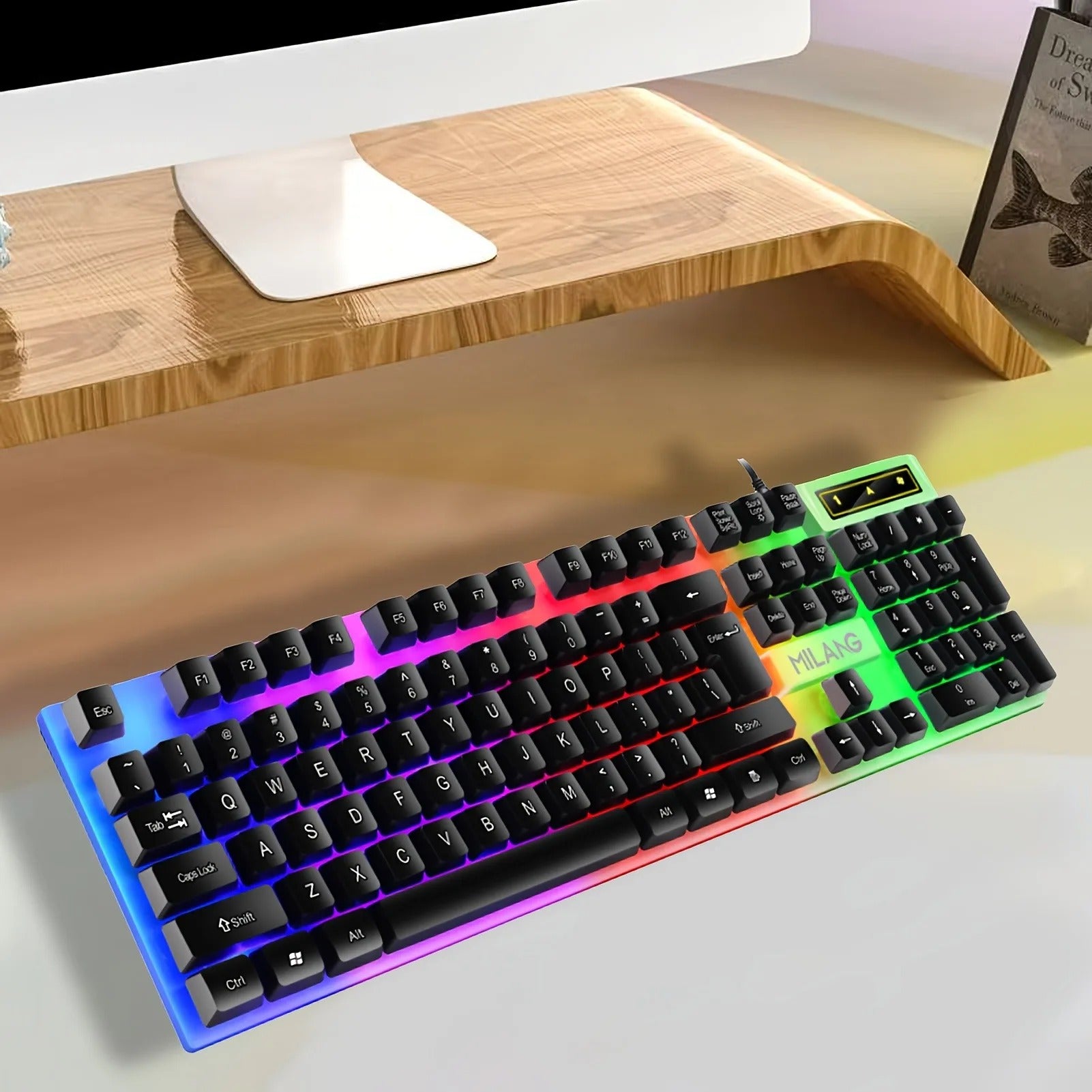 RGB Gaming Keyboard and Mouse Combo | Wired 104-Key Mechanical-Feel Keyboard | LED Backlit | Ergonomic Gaming Mouse | USB Plug & Play for PC & Laptop