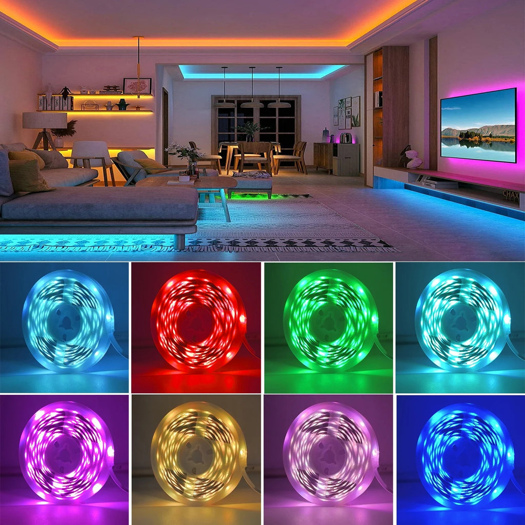 RGB LED Strip Lights 30m (98ft) | App Control + Remote | Music Sync | 16 Million Colors | Flexible Tape Light for Bedroom, Gaming Room, Party Decor