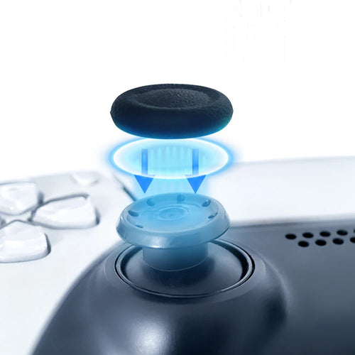 PS5/PS4 Thumb Grip Caps | 6-Piece Silicone Anti-Slip Joystick Cover Set | Replacement Analog Stick Grips for PlayStation 5 & 4 Controllers — Black