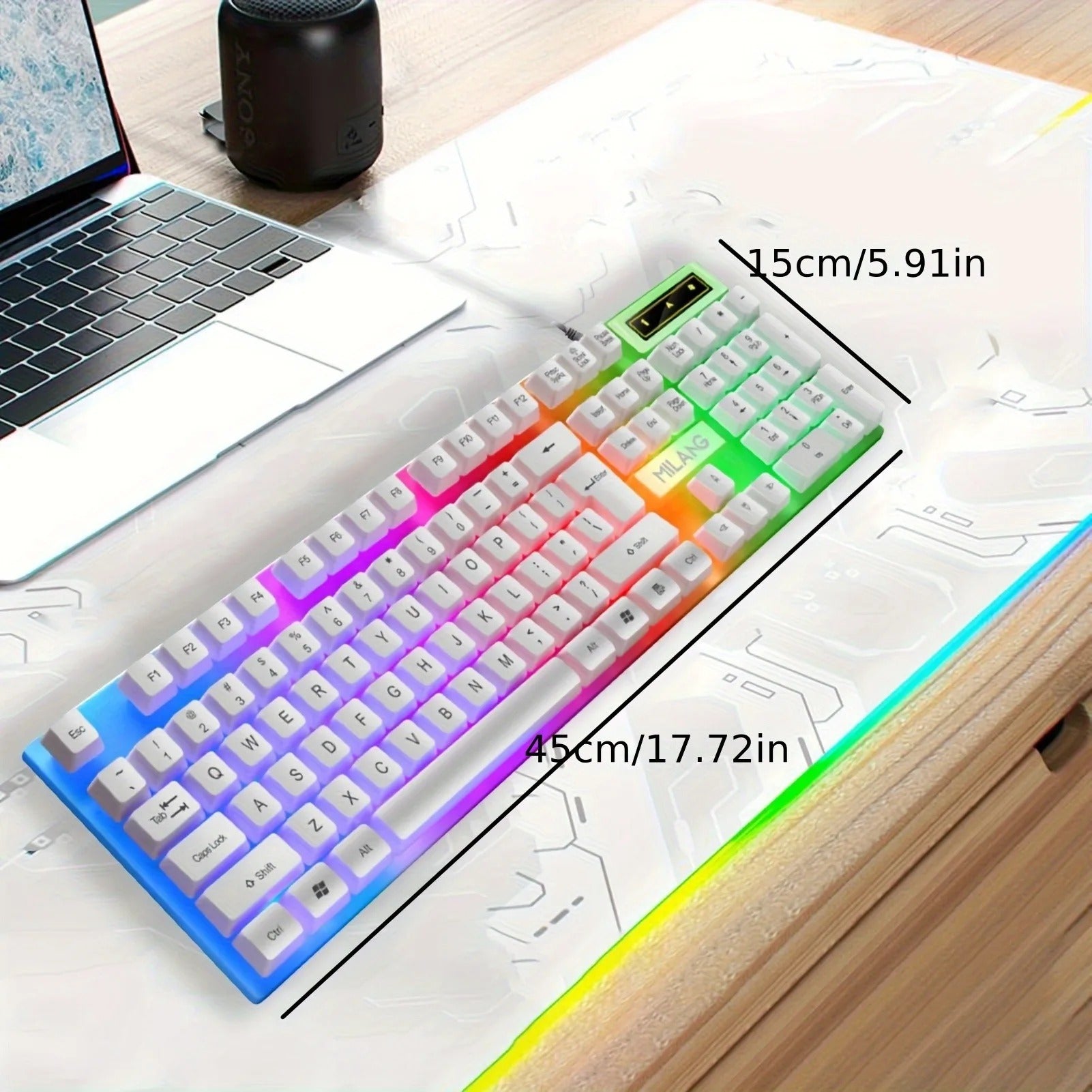RGB Gaming Keyboard and Mouse Combo | Wired 104-Key Mechanical-Feel Keyboard | LED Backlit | Ergonomic Gaming Mouse | USB Plug & Play for PC & Laptop