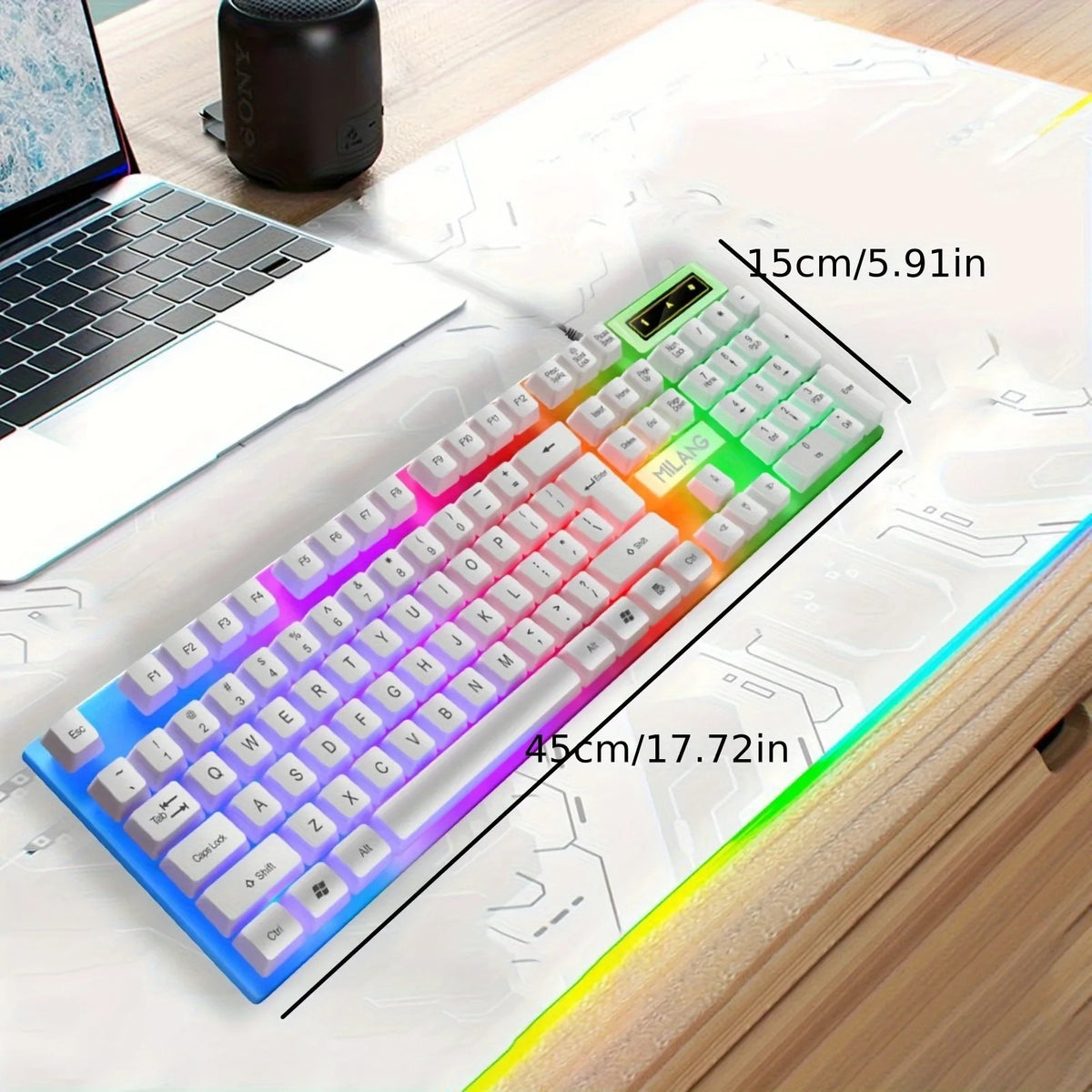 RGB Gaming Keyboard and Mouse Combo | Wired 104-Key Mechanical-Feel Keyboard | LED Backlit | Ergonomic Gaming Mouse | USB Plug & Play for PC & Laptop