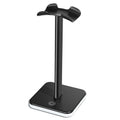 RGB Headphone Stand with Lighting | Adjustable Color Control | Universal Gaming Headset Holder | Desktop Display & Storage for PC Gamers — Black