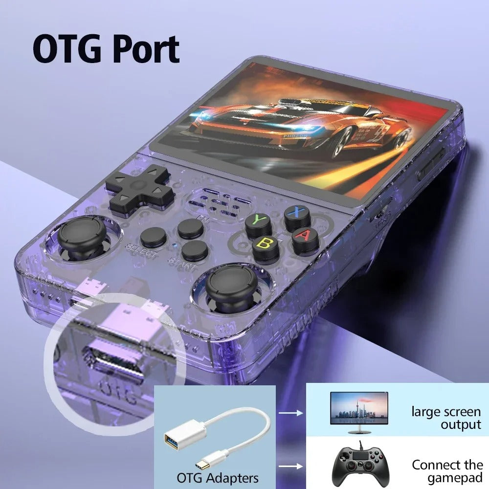 R36S Retro Handheld Game Console | 3.5" IPS Screen | 64GB | 20,000+ Preloaded Games | Dual Joysticks | Linux Open Source | 3500mAh Battery | Portable Pocket Gaming for Kids & Adults