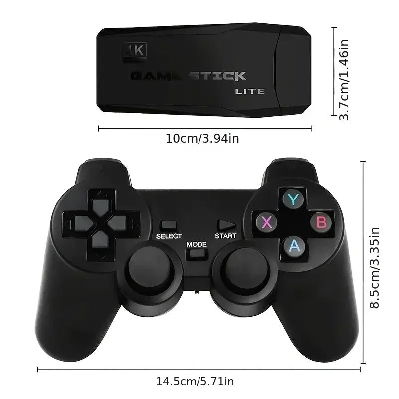 4K HDMI Retro Game Console | 20,000+ Built-In Games | Dual 2.4G Wireless Controllers | 64GB | Plug & Play TV Gaming Stick for PS1/SNES/NES