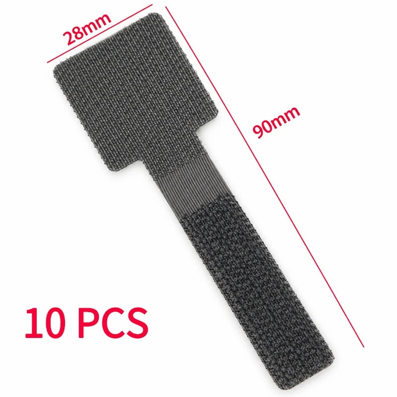 Self-Adhesive Cable Organizer Straps | 20-Piece Reusable Hook & Loop Cord Ties | Desktop Wire Management for USB, Charging & Data Cables